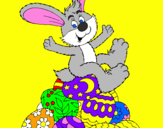 Disegno Coniglio di Pasqua pitturato su vincy