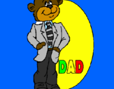 Disegno Papà orso  pitturato su MINKILLER