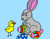 Disegno Pulcino, coniglietto e uova  pitturato su alessandra  azzarelli