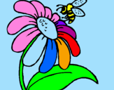 Disegno Margherita con ape  pitturato su martinaguapa