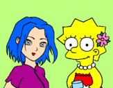 Disegno Sakura e Lisa pitturato su Nolckes