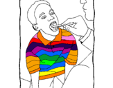 Disegno Ispezione della gola pitturato su patty e peppe