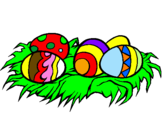 Disegno Uovo di Pasqua II pitturato su BUONA PASQUA