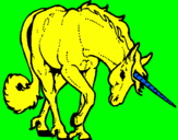 Disegno Unicorno brado  pitturato su federica 