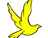 Disegno Colomba della pace in volo pitturato su filippo