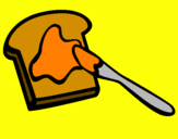 Disegno Pane tostato pitturato su pane&marmellata-twety