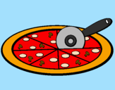 Disegno Pizza pitturato su cla <3