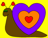 Disegno Lumachina cuore  pitturato su IRENE