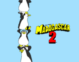 Disegno Madagascar 2 Pinguino pitturato su salitta--