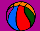 Disegno Pallone da pallacanestro pitturato su paride
