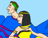 Disegno Cesare e Cleopatra  pitturato su DOMENICO