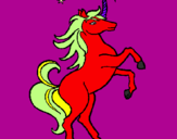 Disegno Unicorno pitturato su ottavio da mottola