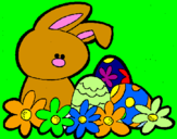 Disegno Coniglietto di Pasqua  pitturato su giovanni1
