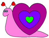 Disegno Lumachina cuore  pitturato su giadina