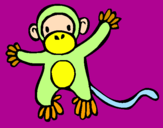Disegno Scimmietta pitturato su miriana