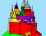 Disegno Castello medievale  pitturato su nicolò martina
