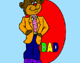 Disegno Papà orso  pitturato su DEFI