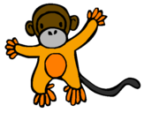 Disegno Scimmietta pitturato su PAOLO