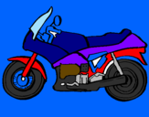 Disegno Motocicletta  pitturato su nicilò