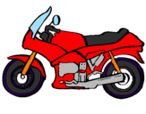 Disegno Motocicletta  pitturato su giulia
