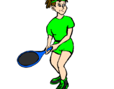 Disegno Ragazza che gioca a tennis  pitturato su sveva e sara.s
