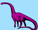 Disegno Mamenchisauro  pitturato su chiara