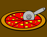 Disegno Pizza pitturato su Chiara Rodolico