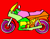Disegno Motocicletta  pitturato su LUDOVICA
