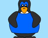 Disegno Pinguino pitturato su Mattia