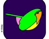 Disegno Uccello II pitturato su marcello