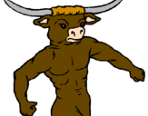 Disegno Testa di bufalo  pitturato su DaNy
