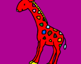 Disegno Giraffa  pitturato su Giulia