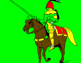 Disegno Cavallerizzo a cavallo  pitturato su andrea     2