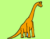 Disegno Branchiosauro  pitturato su simone