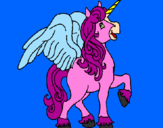 Disegno Unicorno con le ali  pitturato su ILARIA