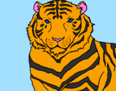 Disegno Tigre pitturato su isaac