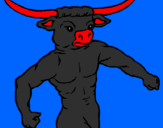 Disegno Testa di bufalo  pitturato su christian