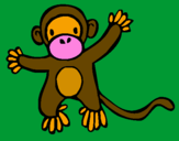 Disegno Scimmietta pitturato su gingi