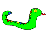 Disegno Serpente pitturato su giovi turok