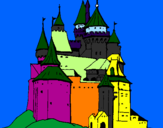 Disegno Castello medievale  pitturato su alex