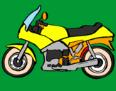 Disegno Motocicletta  pitturato su Gabriele