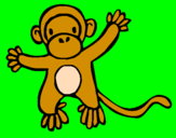 Disegno Scimmietta pitturato su LELLO