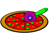 Disegno Pizza pitturato su idi
