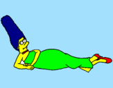 Disegno Marge pitturato su giorgia