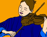 Disegno Violinista  pitturato su Virginie