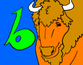 Disegno Bufalo  pitturato su animale della savana