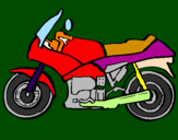 Disegno Motocicletta  pitturato su marco