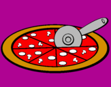 Disegno Pizza pitturato su maty  ferri