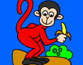 Disegno Scimmietta  pitturato su luca  di madd