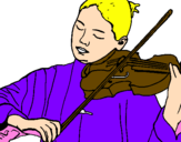 Disegno Violinista  pitturato su erica  1